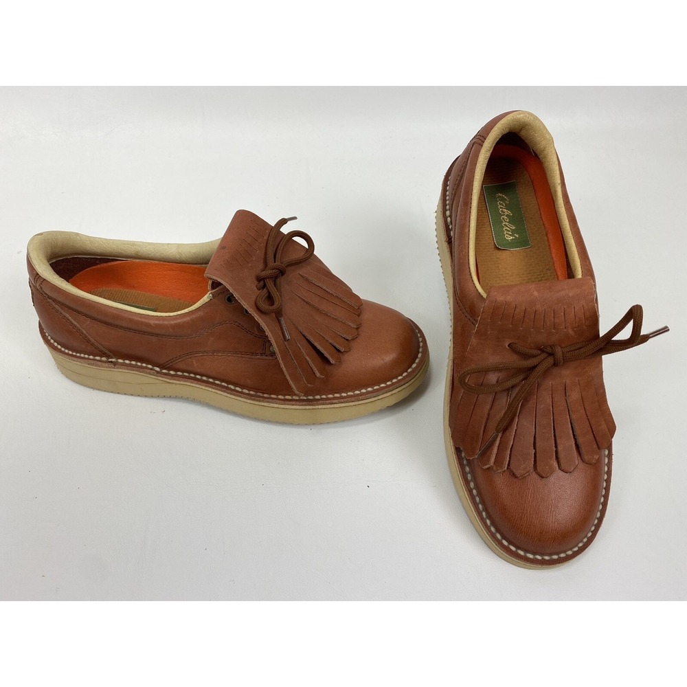 Cabelas Lace Up Oxfords Vibram Soles Old Stock‎ Removable Kiltie Tongue Vintage